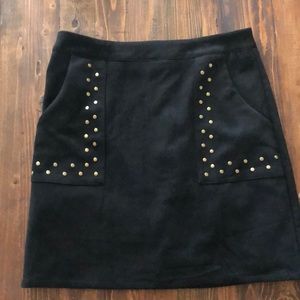 Studded Suede Mini Skirt